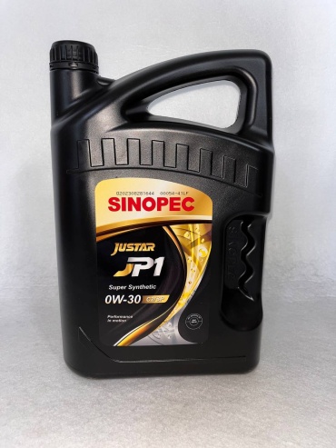 Синтетическое Sinopec Justar JP1 0W-30 5 л