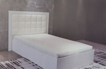 Кровать Elegant Дива односпальная, 90x200 см (с матрасом, без подъёмного механизма) белый