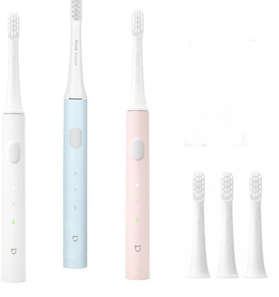 Xiaomi звуковая щетка Mijia Т100 щетина средняя белый, розовый, голубой