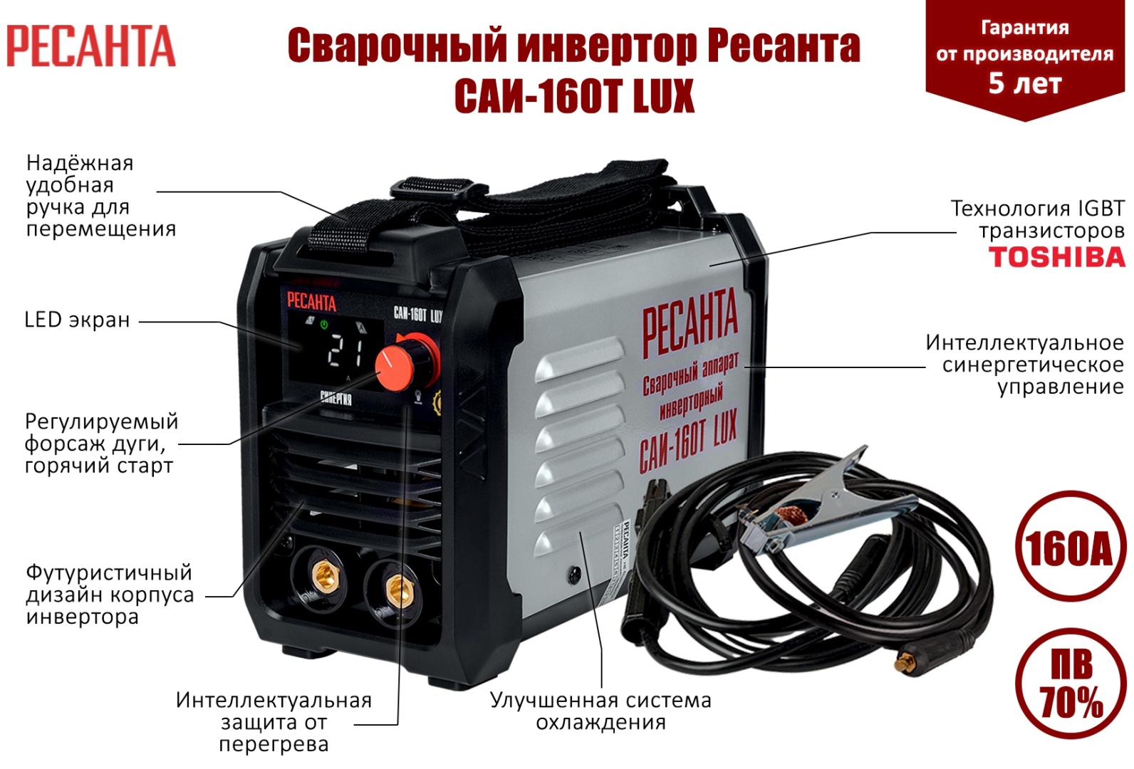 Купить Ресанта сварочный инвертор САИ-160Т LUX (MMA) в кредит в Алматы ...