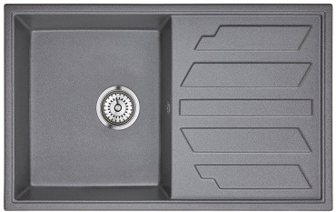 Кухонная мойка GRANULA 8002 80х50х20 см, кварцевый песок, тон графитовый