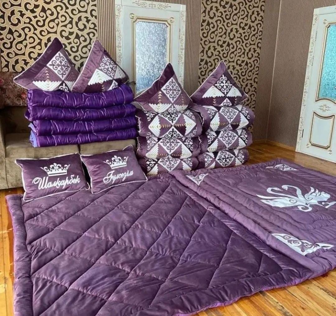 Курак корпе комплект корпе с подушками 220x80, вата, синий, фиолетовый