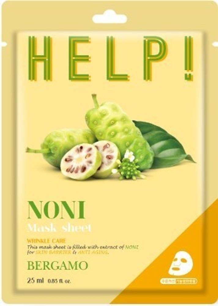 Маска для лица BERGAMO тканевая Help Noni Mask Sheet 1 шт