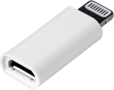 Переходник micro-USB 2.0 (F), Lightning, , белый