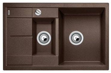 Кухонная мойка Blanco Metra 6S Compact 78х50х19 см, искусственный гранит, тон кофе