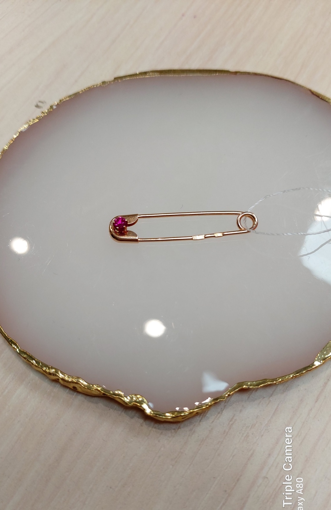 Булавка Жемчужина Au178176 вес 0.73 г золото, кристалл Swarovski