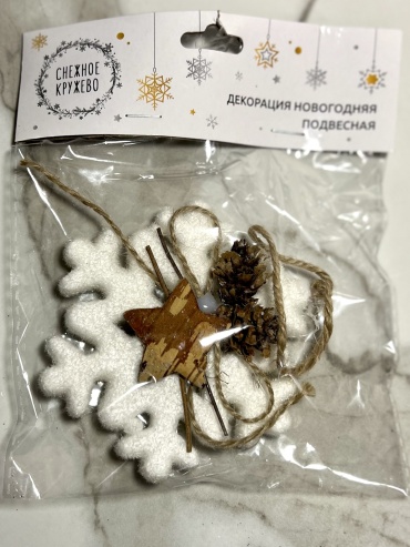 Снежное Кружево Снежинка полистирол 1 шт, белый