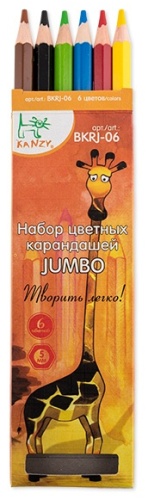 Цветной карандаш KANZY форма трехгранная 6 шт