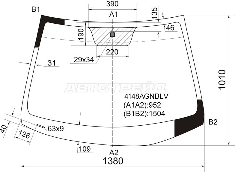 FUYAO 4148AGNBLV лобовое для Hyundai Accent 2011-2017