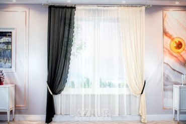Тюль Ажур 490x260 см 3 шт, сетка, белый, черный