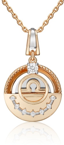 Подвеска PLATINA 03-3463-07-401-1111 вес 2.46 г золото, фианит