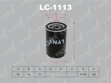 LYNXauto масляный фильтр LC-1113