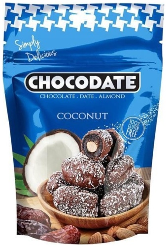 Chocodate Финики с миндалём в шоколаде с кокосовой стружкой 250 г