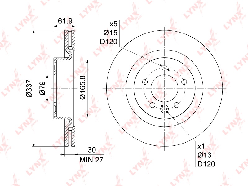 Диски LYNXauto передние BN1063