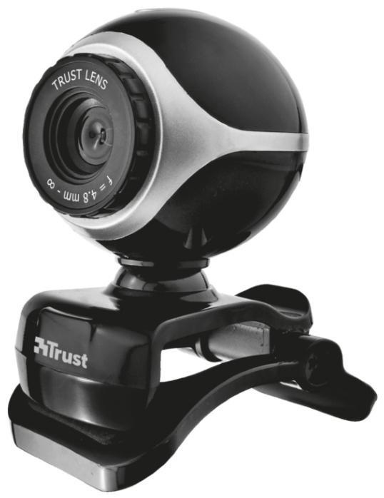 Веб-камера Trust Exis Webcam черный-серебристый