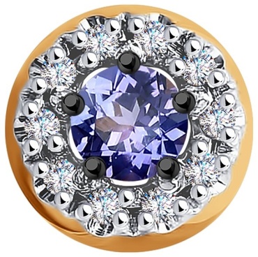 Подвеска SOKOLOV 6034089 вес 0.67 г золото, бриллиант, танзанит