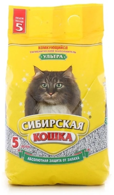 Купить Наполнитель Сибирская Кошка Ультра комкующийся 5 л в Алматы ...