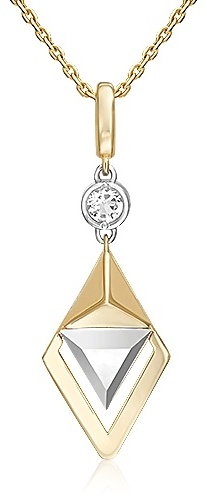 Подвеска PLATINA 03-3379-00-201-1121 №22 5 вес 2.27 г золото, топаз