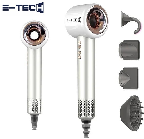 Купить E-tech X13 фен для волос с ионизацией и диффузором 1600 W белый ...