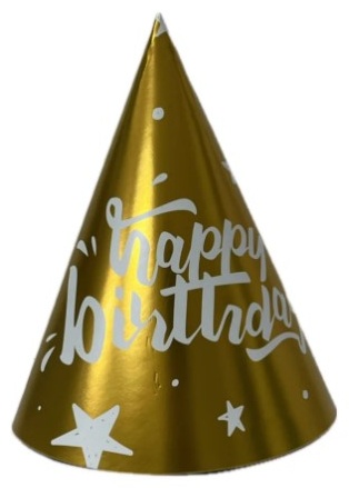 Колпак для праздника Happy Birthday размер универсальный, 1 шт