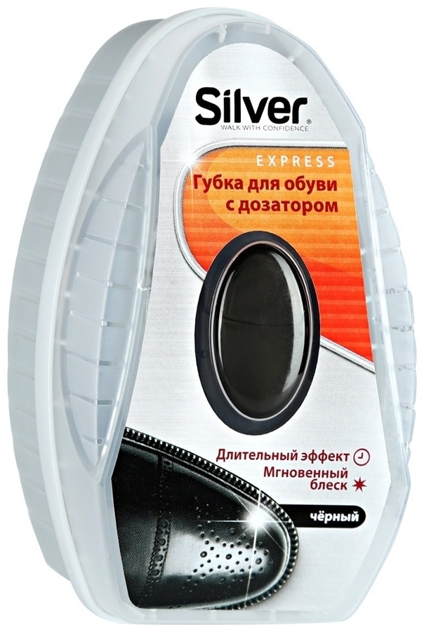 Silver Губка-блеск с дозатором силикона 6 мл PS2007-01 черный
