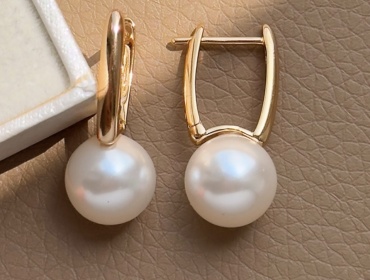 Серьги Xuping Jewelry медицинское золото, искусственный жемчуг