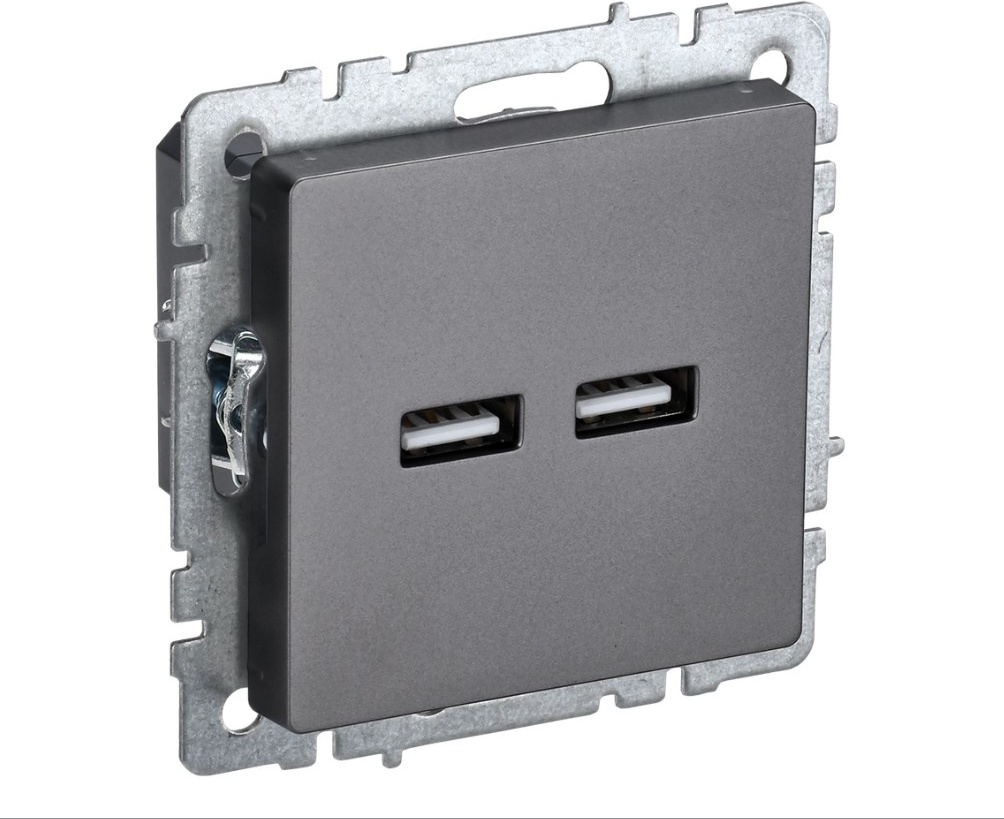 Купить Розетка IEK встраиваемая 15315749210, USB-розетка цвет серый в ...