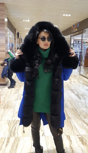Парка ZIYA FURS черный, синий