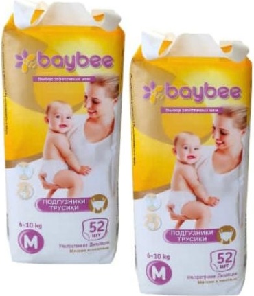Подгузники-трусики Baybee M, 104 шт