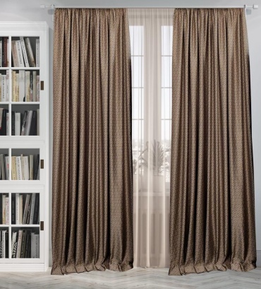 Портьеры Exclusive shtory 265x290 см 2 шт, поликоттон, коричневый
