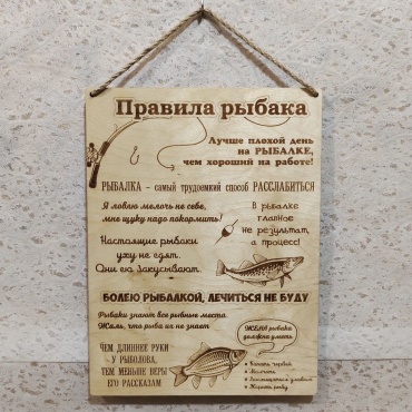 Чеширский Кот постер Правила рыбака 25x33.5 см