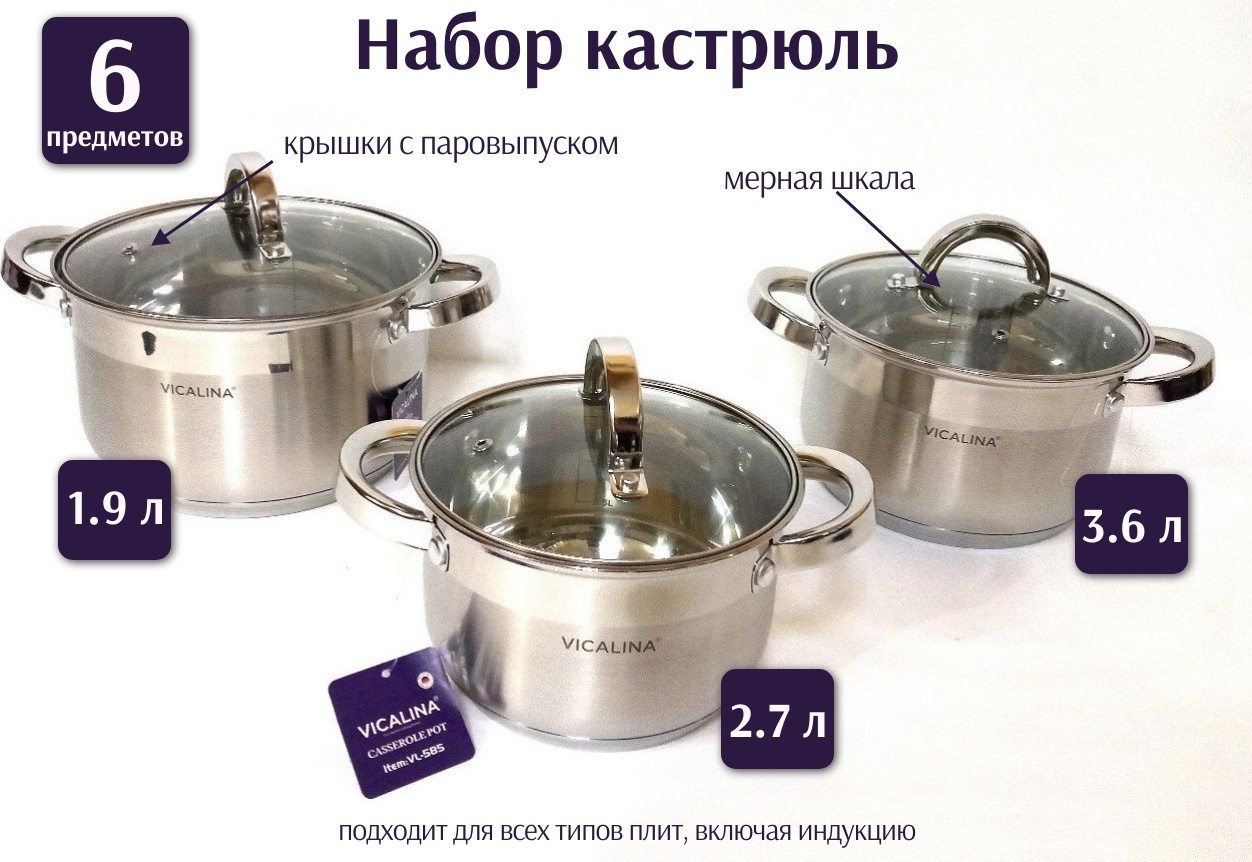 Кастрюля 1.9 л, 30319901_484959669 нержавеющая сталь