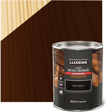 Лак для мебели Luxens алкидный цвет венге глянцевый 0.9 л