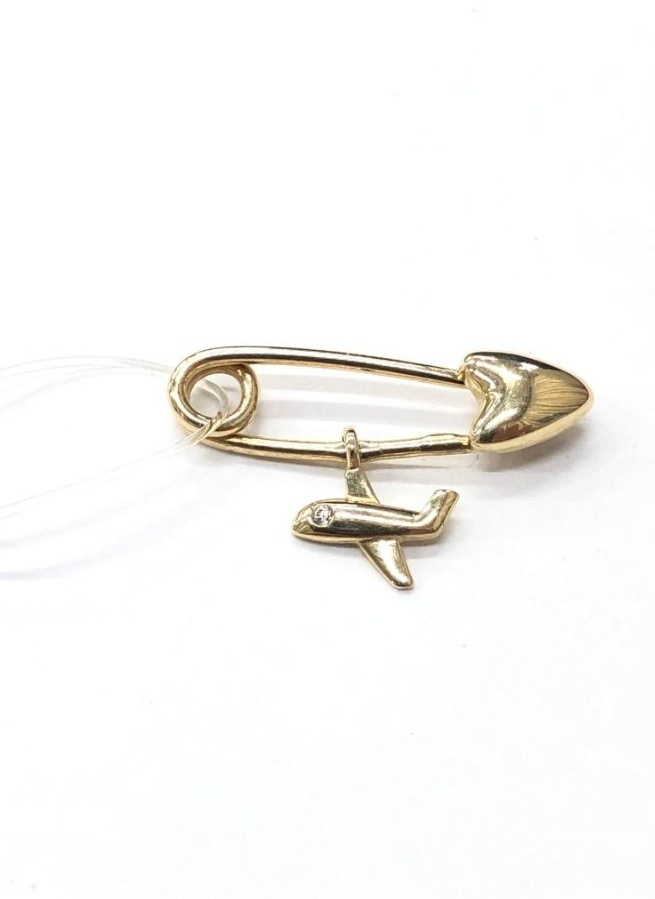 Булавка Veronika jewelry factory Бл330-1870 вес 0.8 г золото, фианит