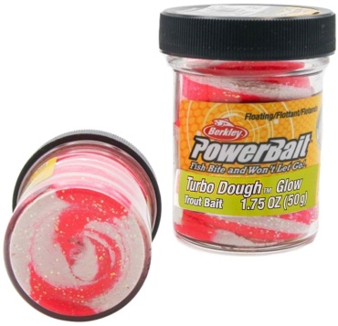 Паста форелевая светонакопительная Berkley Turbo Dough 50gr, Светонакопительный/Красный/Белый