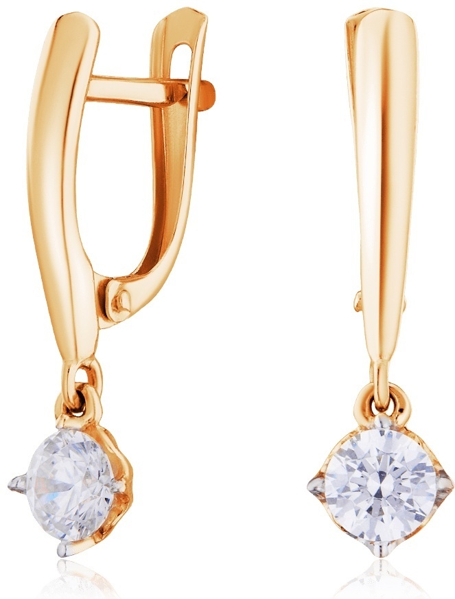 Серьги Lucente EAR-LU-585-840107 вес 1.71 г золото, фианит