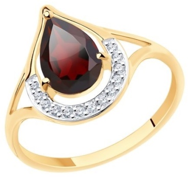 LUXOR JEWELRY LUXOR 715797_19_2,11 размер 19 вес 2.11 г золото, гранат
