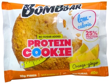 BombBar печенье протеиновое Fitness Cokie апельсин, имбирь 1 шт