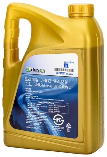 Синтетическое General Motors Dexos-1 0W-20 3.8 л