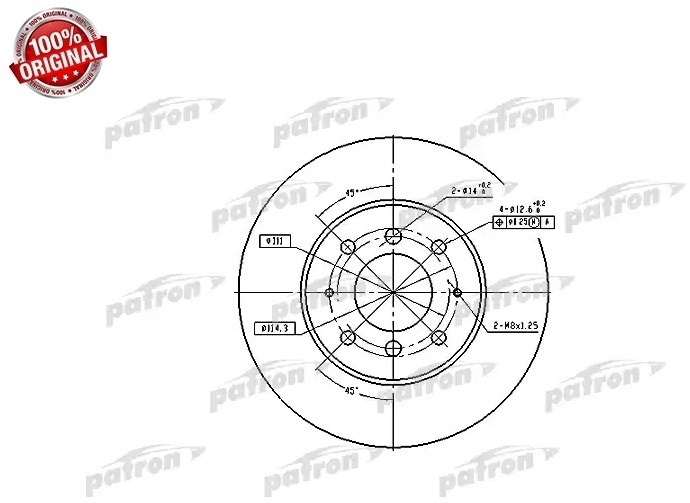 Диски PATRON передние PBD4345