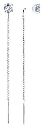 Серьги-цепочки SOKOLOV 94026414 вес 1.37 г серебро, фианит