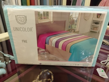 Покрывало UNICOLOR 160х230 см, хлопок, голубой