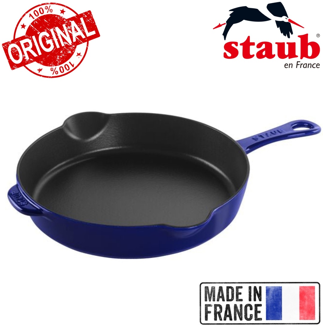 Сковорода Staub France Dark Blue 28 см с антипригарным покрытием, чугун