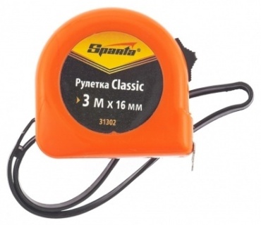 SPARTA рулетка бытовая 31302, 3 м х 16 мм