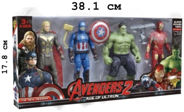 Фигурки Marvel Тор, Капитан Америка, Халк, Железный человек 2124, 17 см,мультиколор