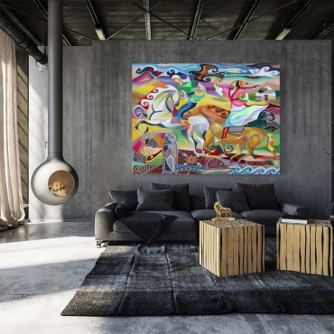 Mode Bild репродукция Қыз қуу 90x65 см