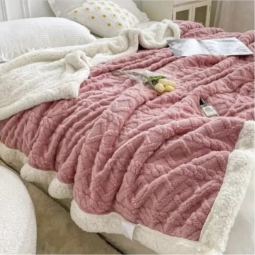 Плед LUX HOME 150х200 см, полиэстер, розовый