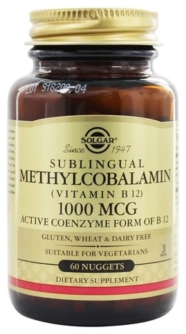 Solgar Витамин Methylcobalamin vitamin B12 (метилкобаламин) 1000 mcg капсулы 60 шт