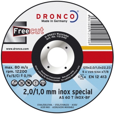 Диск отрезной по металлу 125x22.23х3 мм, Dronco 1122015