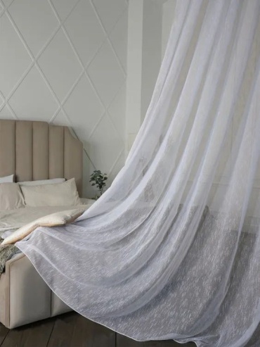 Тюль Rozabella 500x257 см 1 шт, лен, тюль, белый